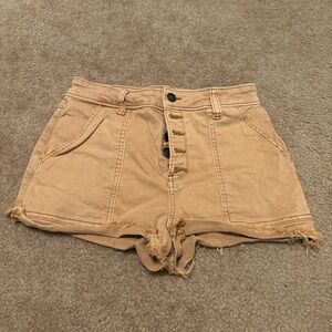 SO Women's High Waist Tan Shorts